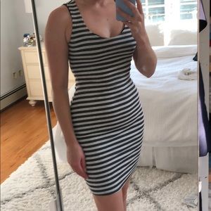 Charlotte Russe striped fitted open back dress